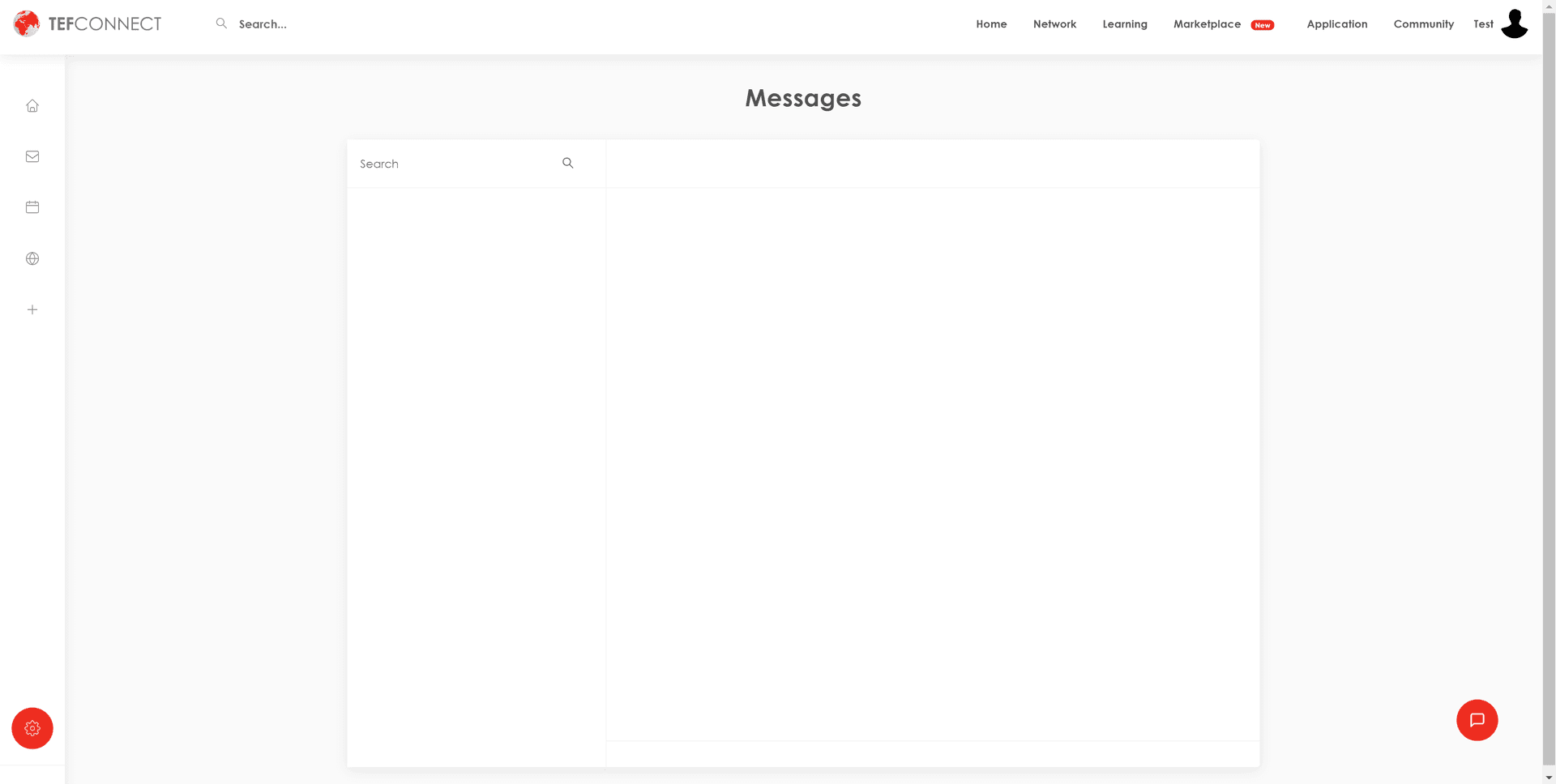 Empty messages page with no way to compose