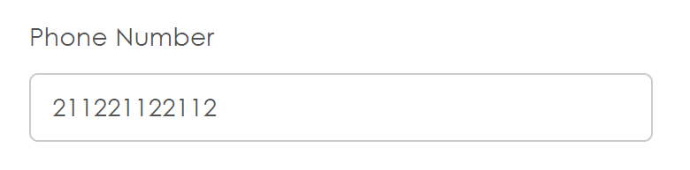 No phone number validation