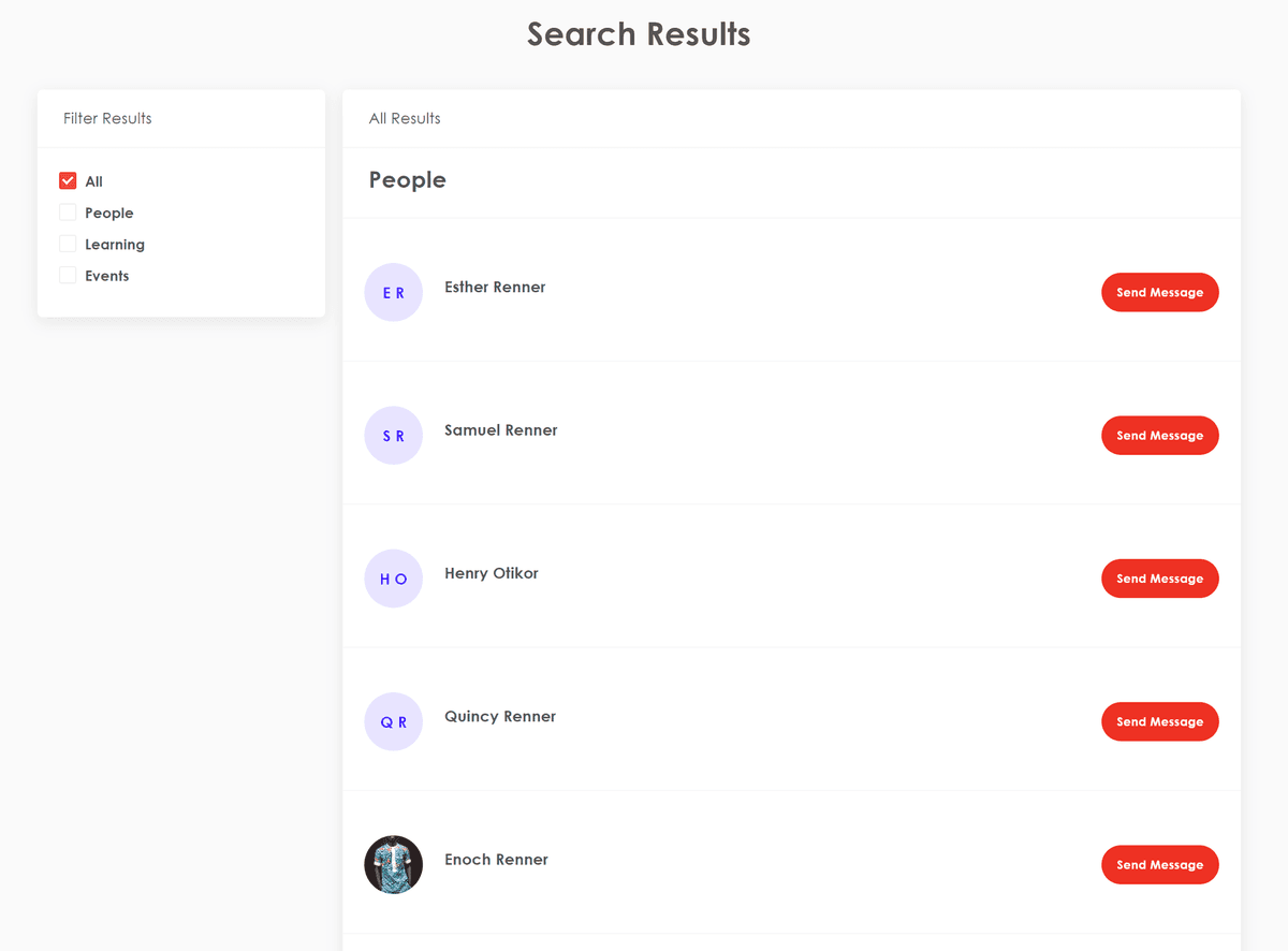 Search with no loading indicator