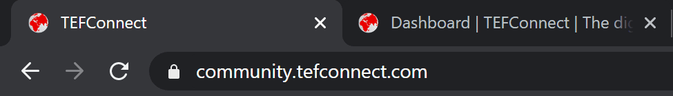 Browser showing community.tefconnect.com URL