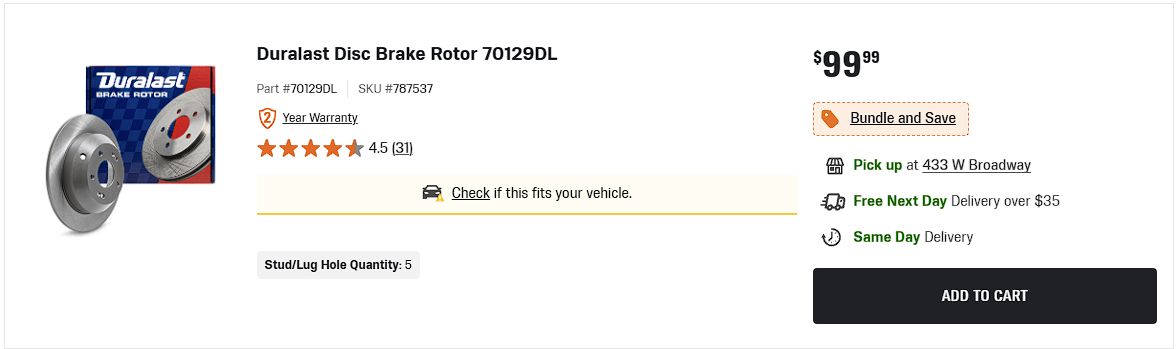 Archived AutoZone listing-page reference used in the original competitive audit.